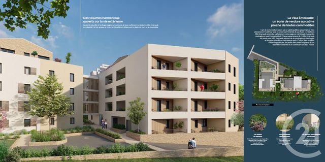 Appartement T3 à vendre - 3 pièces - 70.1 m2 - CLERMONT L HERAULT - 34 - LANGUEDOC-ROUSSILLON - Century 21 Terrasses Et Vallées